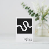 Square Photo 0606 - Curvy Line - White on Black Visitekaartje (Staand voorkant)