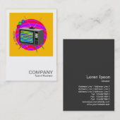 Square Photo 073 - Retro Color TV Visitekaartje (Voorkant / Achterkant)