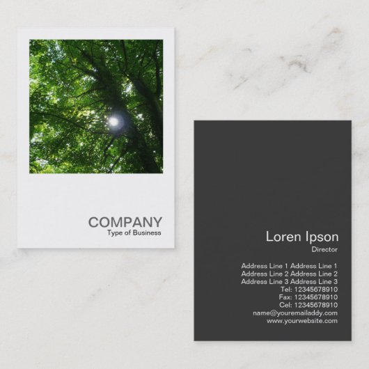 Square Photo 093 - Sun in the Trees Visitekaartje (Voorkant / Achterkant)