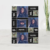 Square Photo Afstuderen Class Year Black Card Kaart (Achterkant)