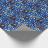Square Photo Afstuderen Class Year Blue Cadeaupapier (Hoek)