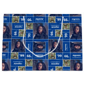 Square Photo Afstuderen Class Year Blue Groot Cadeauzakje (Voorkant)