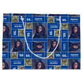 Square Photo Afstuderen Class Year Blue Groot Cadeauzakje (Achterkant)