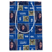 Square Photo Afstuderen Class Year Blue Medium Cadeauzakje (Voorkant)