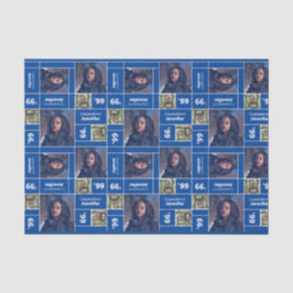 Square Photo Afstuderen Class Year Blue Tissuepapier