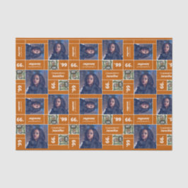 Square Photo Afstuderen Class Year Burnt Oranje Tissuepapier