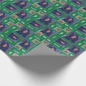 Square Photo Afstuderen Class Year Green Cadeaupapier (Hoek)