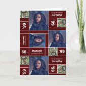 Square Photo Afstuderen Class Year Maroon Card Kaart (Voorkant)