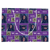 Square Photo Afstuderen Class Year Paars Groot Cadeauzakje (Achterkant)