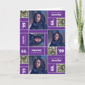 Square Photo Afstuderen Class Year Paars Kaart (Voorkant)