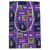 Square Photo Afstuderen Class Year Paars Medium Cadeauzakje (Voorkant)