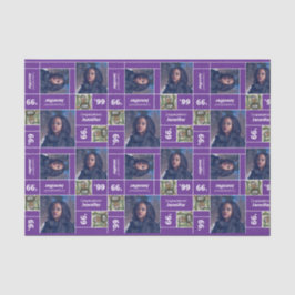 Square Photo Afstuderen Class Year Paars Tissuepapier