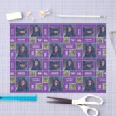 Square Photo Afstuderen Class Year Paars Tissuepapier (Craft)