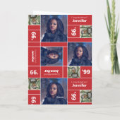 Square Photo Afstuderen Class Year Red Card Kaart (Achterkant)