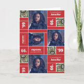 Square Photo Afstuderen Class Year Red Card Kaart (Voorkant)