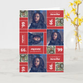 Square Photo Afstuderen Class Year Red Card Kaart (Gele Bloem)