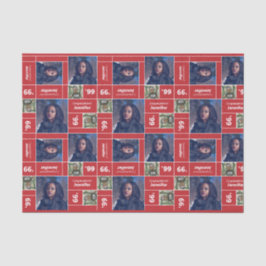 Square Photo Afstuderen Class Year Red Tissuepapier