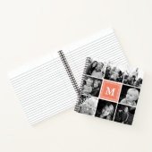Square Photo Collage Coral Monogramed Custom Notitieboek (Binnen)