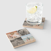 Square Photo Collage Stenen Onderzetter (Zijkant)