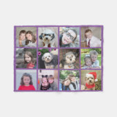 Square Photo Collage - tot 12 foto's Paars Fleece Deken (Voorkant (Horizontaal))