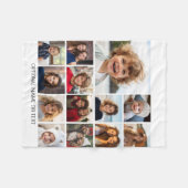 Square Photo Collage - tot 13 foto's White Fleece Deken (Voorkant (Horizontaal))
