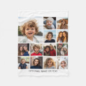 Square Photo Collage - tot 13 foto's White Fleece Deken (Voorkant)