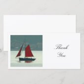 Square Photo -  jacht Bedankkaart (Voorkant / Achterkant)