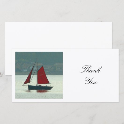 Square Photo - jacht Bedankkaart (Voorkant / Achterkant)