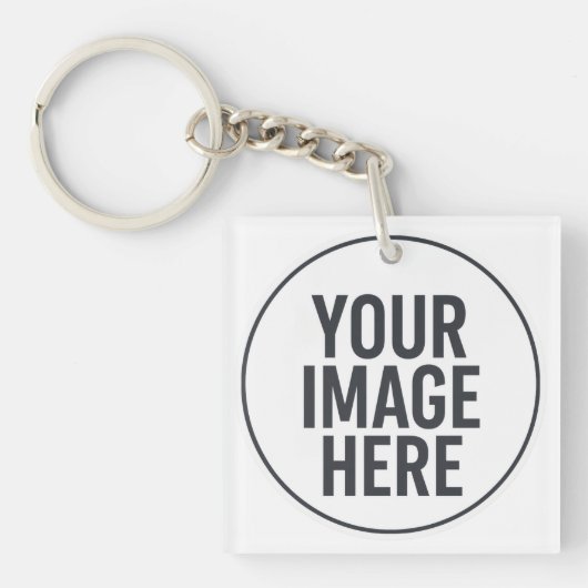 Square Photo Memory Keychain for Daily Use (voorkant)