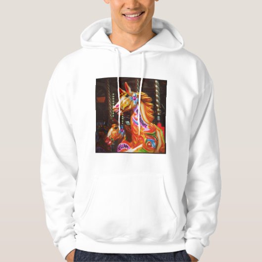 Square Photo - Merry-go-round Horses 02 Hoodie (Voorkant)