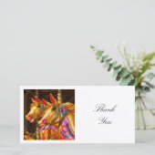 Square Photo - Merry-go-round Horses Bedankkaart (Staand voorkant)