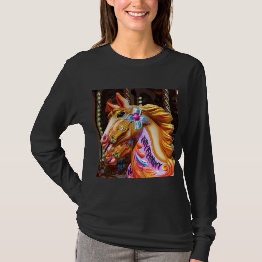 Square Photo - Merry-go-round Horses T-shirt (Voorkant)