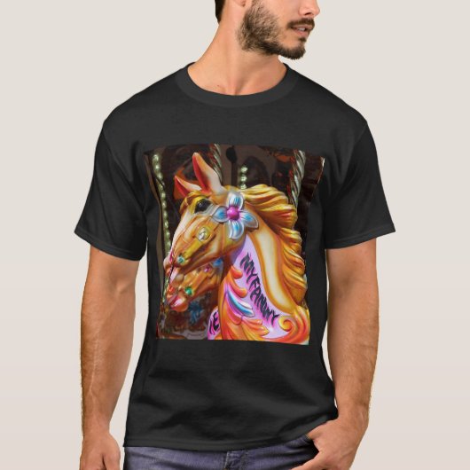 Square Photo - Merry-go-round Horses T-shirt (Voorkant)