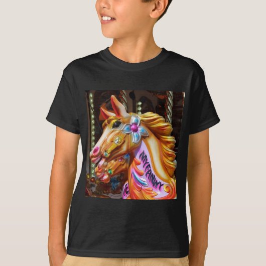 Square Photo - Merry-go-round Horses T-shirt (Voorkant)