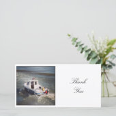 Square Photo - Motor Boat Bedankkaart (Staand voorkant)