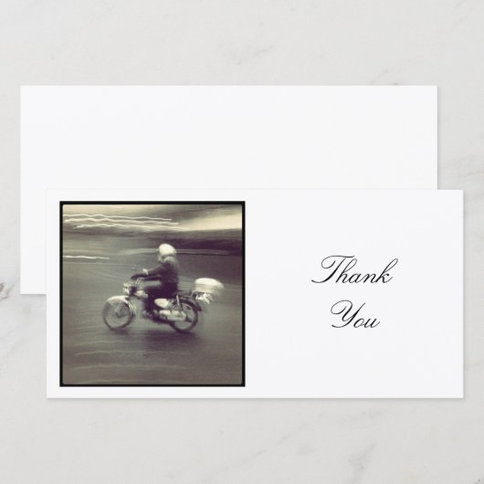 Square Photo - Motorbike Bedankkaart (Voorkant / Achterkant)