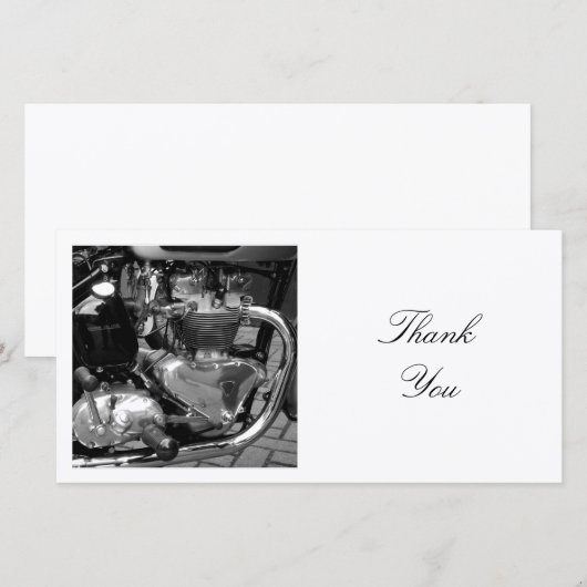 Square Photo - Motorbike Engine Bedankkaart (Voorkant / Achterkant)