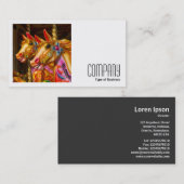 Square Photo (v2) - Merry-go-round Horses Visitekaartje (Voorkant / Achterkant)