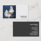 Square Photo (v2) - Two Emden Geese Visitekaartje (Voorkant / Achterkant)