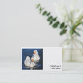 Square Photo (v2) - Two Emden Geese Visitekaartje (Staand voorkant)