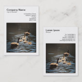 Square Photo (v3) - Canada Geese and Goslings Visitekaartje (Voorkant / Achterkant)