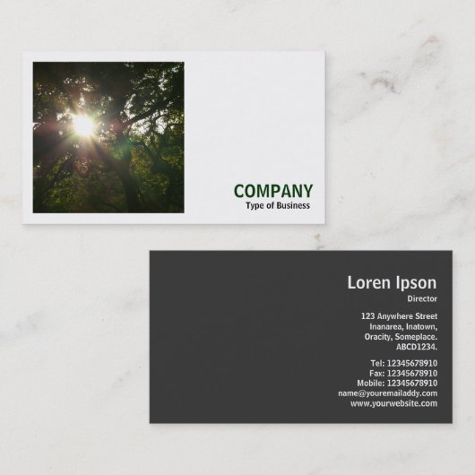 Square Photo (v3) - Sun in the Trees Visitekaartje (Voorkant / Achterkant)