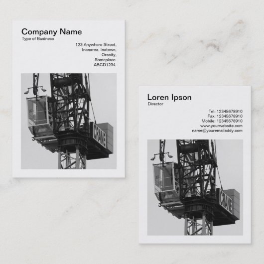 Square Photo (v3) - Tower Crane 02 Visitekaartje (Voorkant / Achterkant)