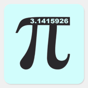 Square Pi Sticker (blauw)