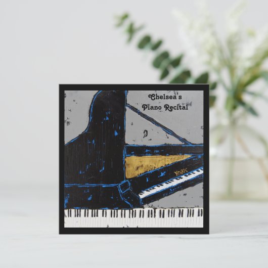 Square piano-uitnodiging voor overweging kaart (Staand voorkant)