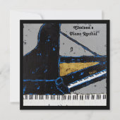 Square piano-uitnodiging voor overweging kaart (Voorkant)