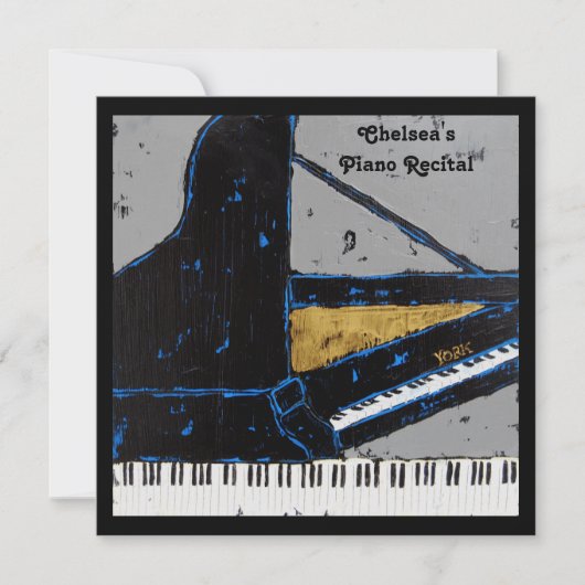 Square piano-uitnodiging voor overweging kaart (Voorkant)