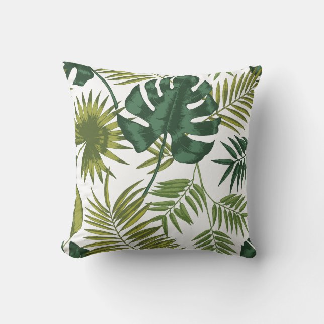 Square pillows with a tropical leaf pattern kussen (Voorkant)