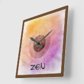 Square Pink Yellow Zen Garden Clock Vierkante Klok (Hoek)