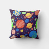 Square Planet and Space Theme Kussen (Voorkant)